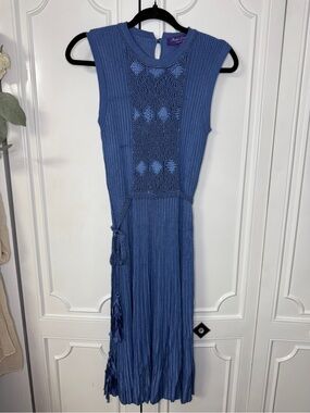 Ralph Lauren Purple Label Sleeveless Knit Midi Dress in Periwinkle
